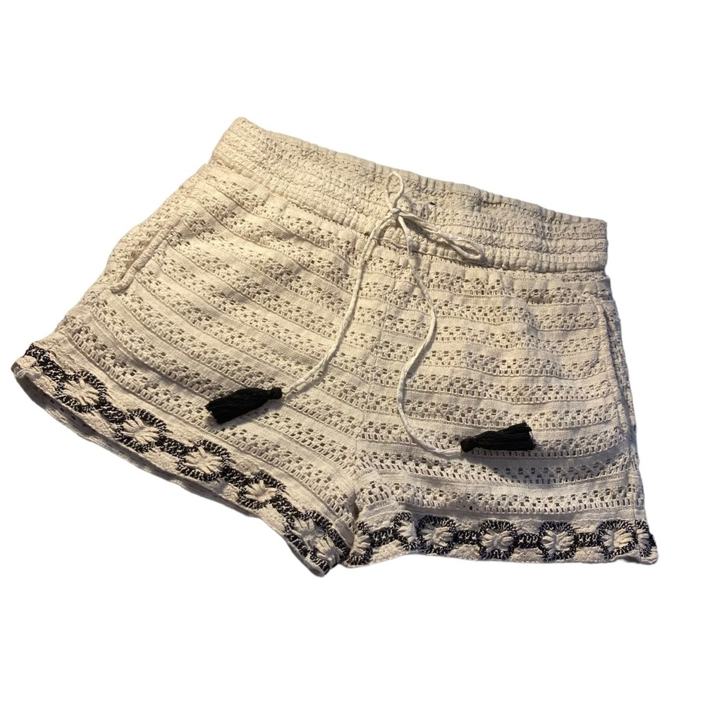ZARA Crochet Shorts (bottoms only) Size M. Drawstring. Beach. Cottage. Boho.